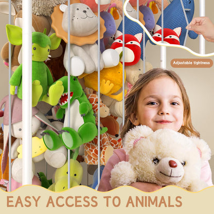 All Metal Stuffed Animal Storage Zoo, Extra Large Plush Toy Organizer Rack