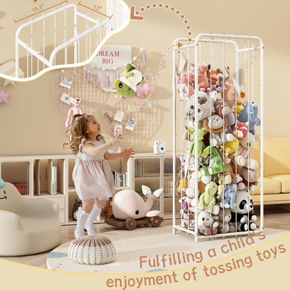 All Metal Stuffed Animal Storage Zoo, Extra Large Plush Toy Organizer Rack