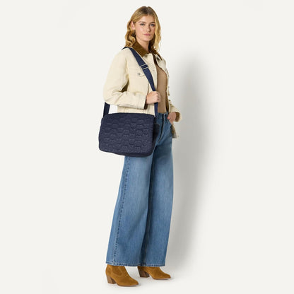 x Sofia Grainge Women's Quilted Diaper Tote Bag with Multiple Pockets, Zip-top Closure with Flap