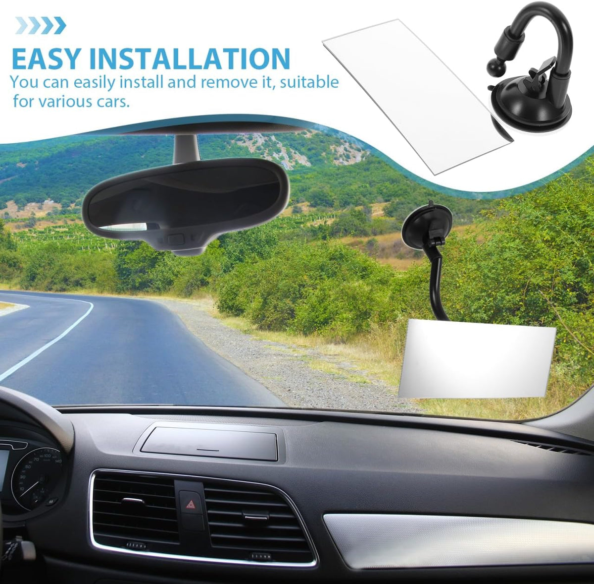 Baby Car Mirror Rear Facing Suction Cup Car Mirror 360° Adjustable View Interior Convenient Large View Rear Visor Sucker for Vehicle Machine Auto Vehicle