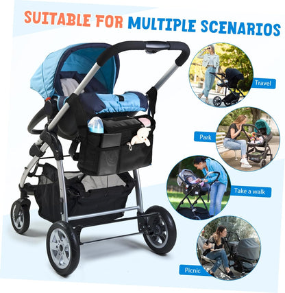 Universal Stroller Organizer Insulated Cup Holder Detachable Phone Bag for Baby Strollers Walkers and Scooters