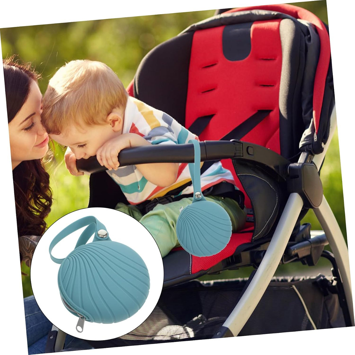 Pacifier Storage Bag Silicone Case Zipper for Stroller Diaper Bag Travel Holds Pacifiers Essentials