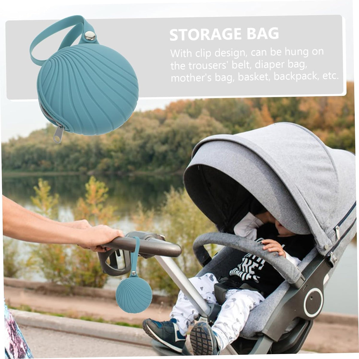Pacifier Storage Bag Silicone Case Zipper for Stroller Diaper Bag Travel Holds Pacifiers Essentials
