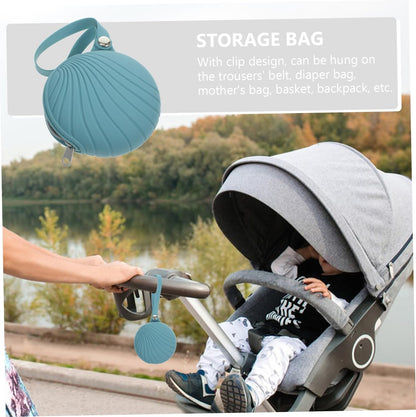 Pacifier Storage Bag Silicone Case Zipper for Stroller Diaper Bag Travel Holds Pacifiers Essentials