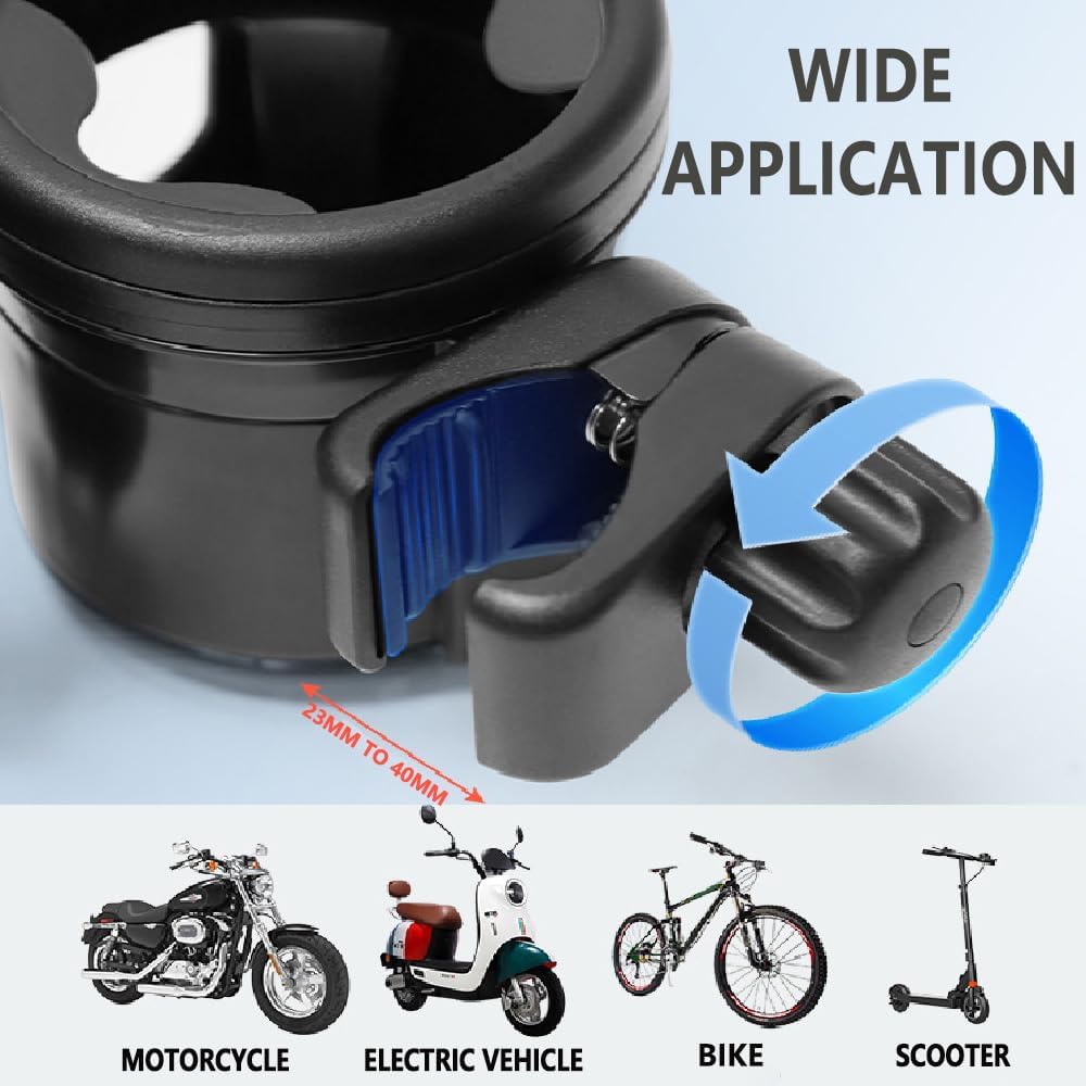 Stroller Cup Phone Holder Attachment, 3-in-1 Universal Cup Holder with Adjustable Phone Mount, Double Cup Holder for Walker Wheelchair Fits Most Donna, Uppababy, Bugaboo, Anti-Slip & Easy Install