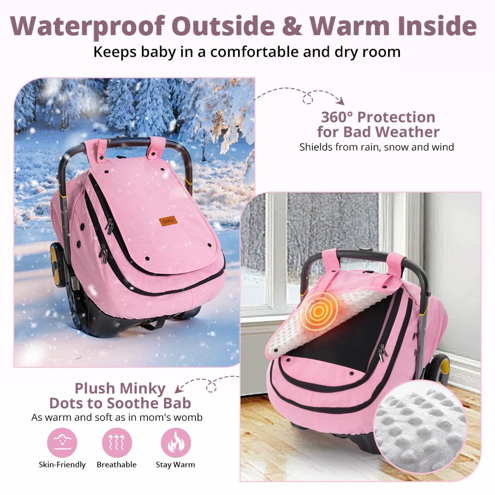 Waterproof 1 Baby Car Seat Cover, Infant Car Seat Cover for Boy Girl