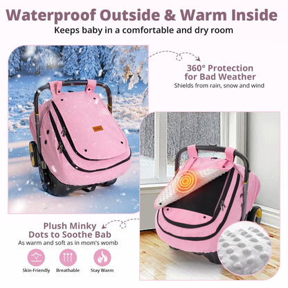 Waterproof 1 Baby Car Seat Cover, Infant Car Seat Cover for Boy Girl