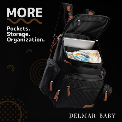 Large Diaper Bag Backpack for Mom & Dad | Unisex Baby Travel Bag | 15 Pockets | Changing Pad | Stroller Straps | Stylish & Washable | Newborn Essentials | Army Green