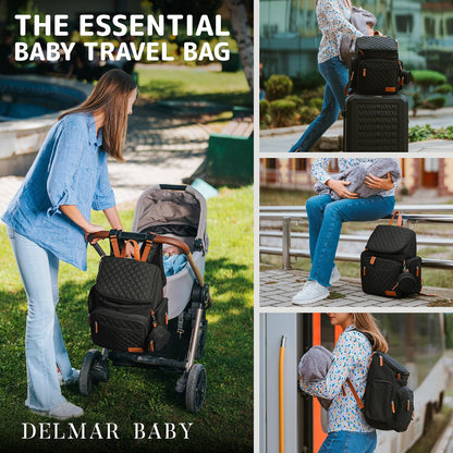 Large Diaper Bag Backpack for Mom & Dad | Unisex Baby Travel Bag | 15 Pockets | Changing Pad | Stroller Straps | Stylish & Washable | Newborn Essentials | Army Green