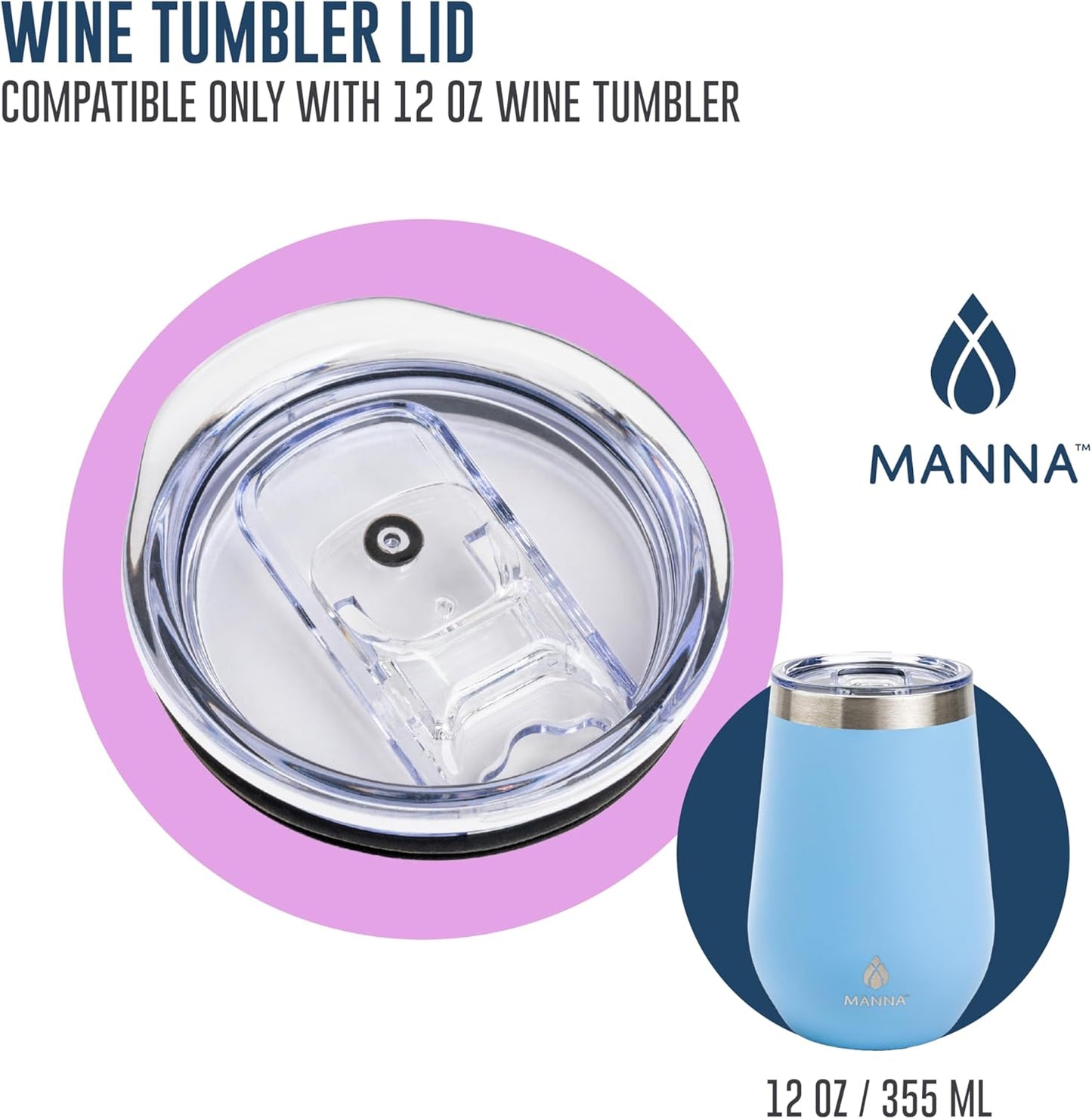 Replacement Sliding Lid for 12 oz Wine Tumbler