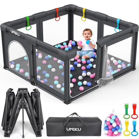 Baby Playpen Play Pen Foldable Playpen for Babies and Toddler 2 Entry 50X50