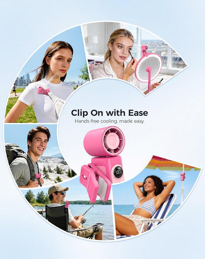 Clip-On Portable Fan for Strollers, Handheld Turbo Fan for Travel