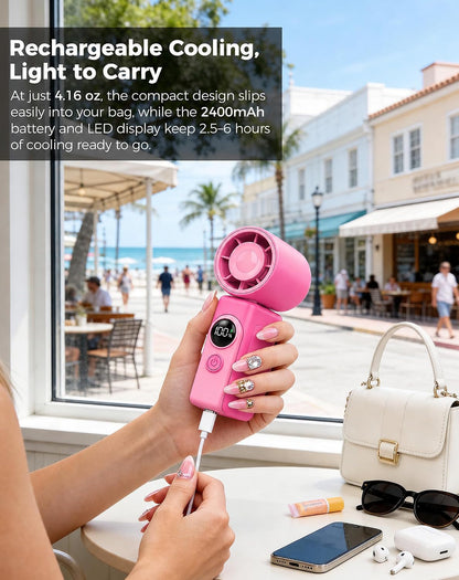 Clip-On Portable Fan for Strollers, Handheld Turbo Fan for Travel