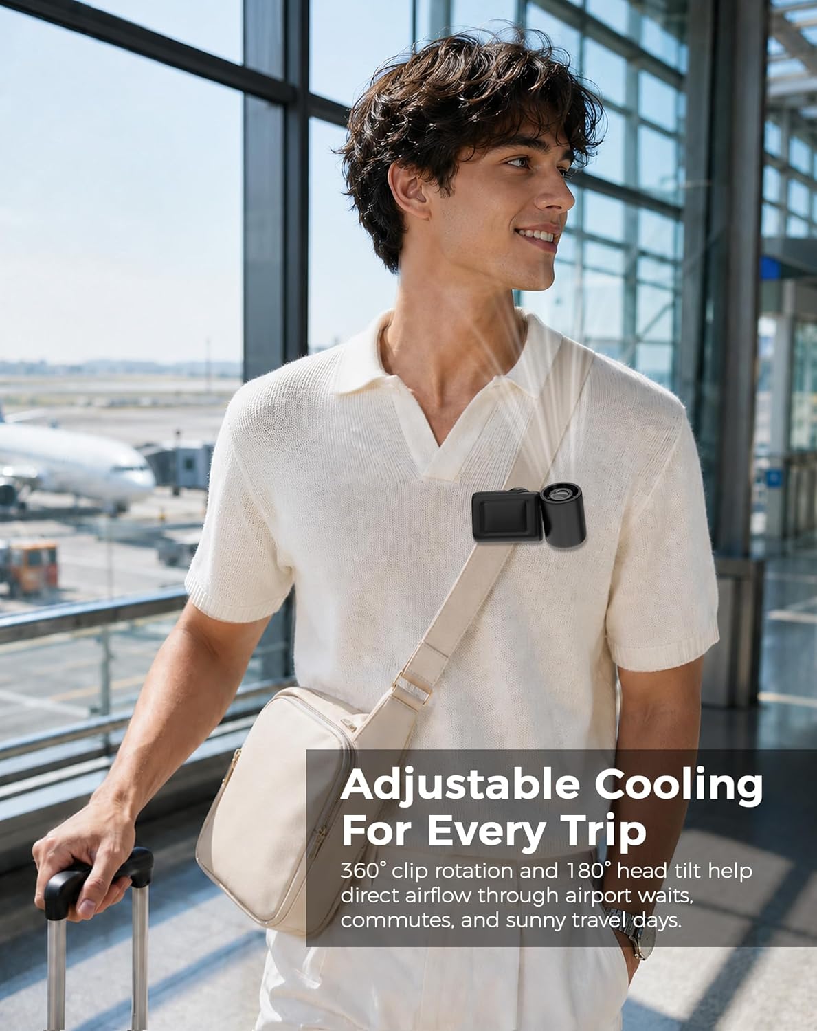Clip-On Portable Fan for Strollers, Handheld Turbo Fan for Travel