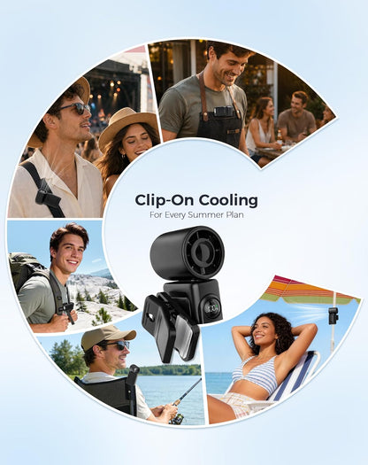 Clip-On Portable Fan for Strollers, Handheld Turbo Fan for Travel