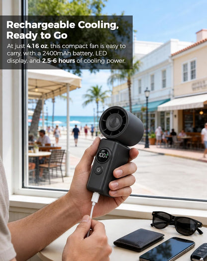 Clip-On Portable Fan for Strollers, Handheld Turbo Fan for Travel