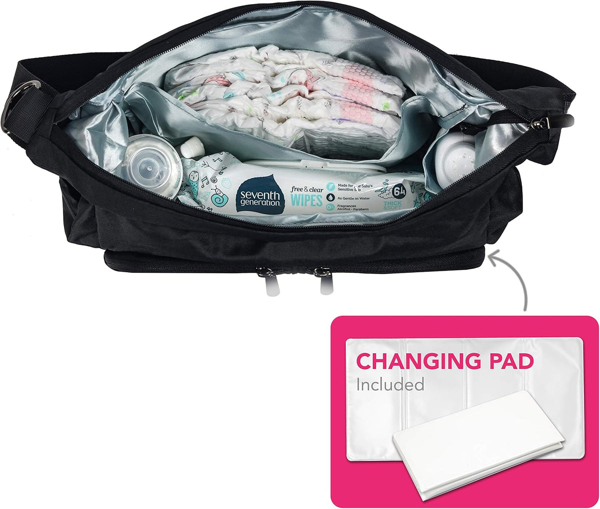 Essential Bag, Compatible with Doona Car Seat Stroller, with additional hooks and straps to be compatible with any universal stroller, Converts into Tote Diaper Bag