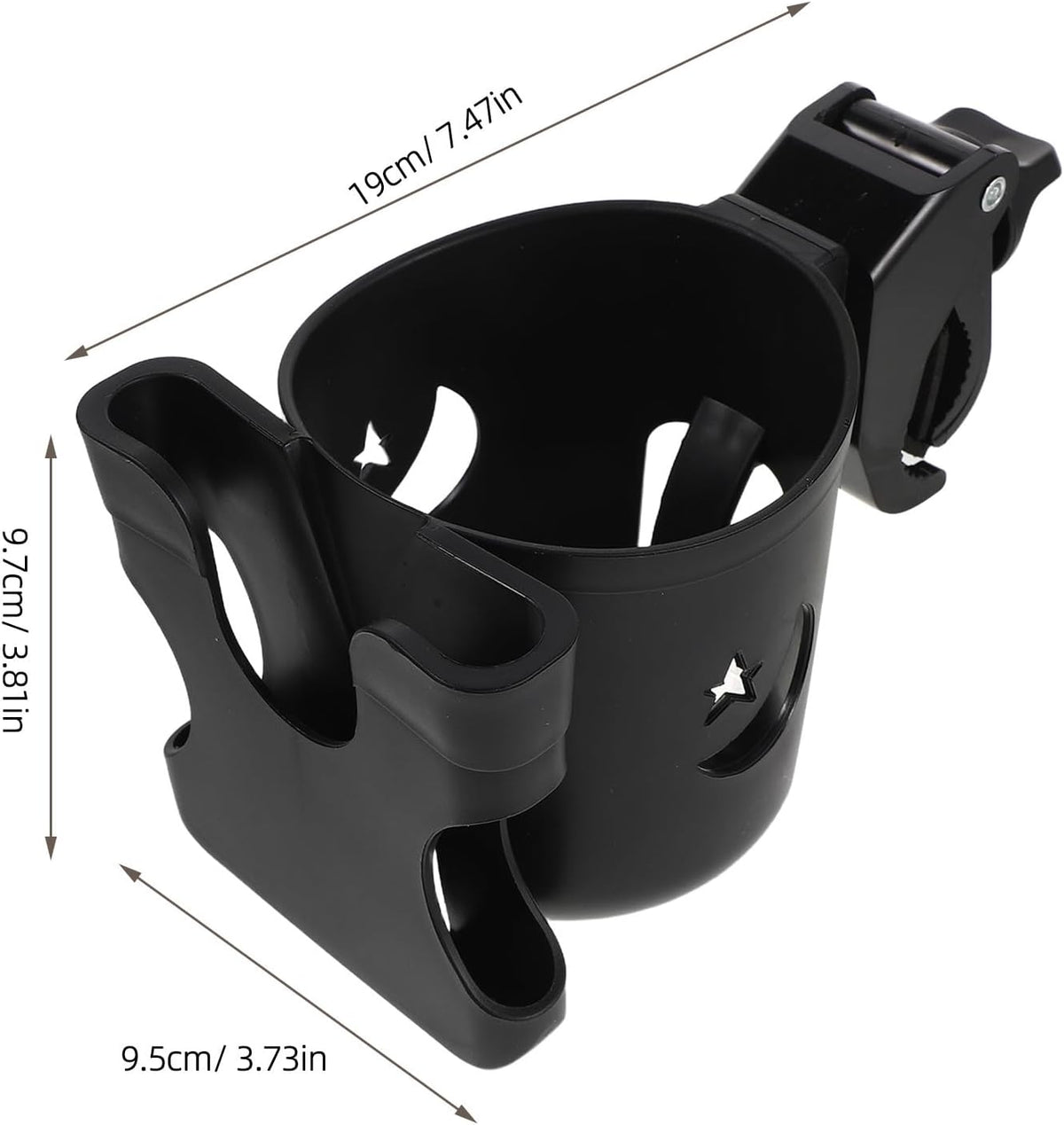 Stroller Cup Holder with Phone Holder - 2-in-1 Strollers Storage Rack - Bike Cup Bracket for Walker, Wheelchair, Scooter, Bicycle