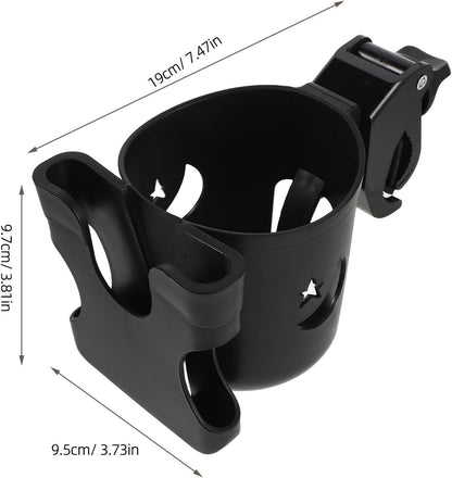 Stroller Cup Holder with Phone Holder - 2-in-1 Strollers Storage Rack - Bike Cup Bracket for Walker, Wheelchair, Scooter, Bicycle