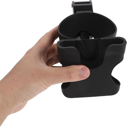 Stroller Cup Holder with Phone Holder - 2-in-1 Strollers Storage Rack - Bike Cup Bracket for Walker, Wheelchair, Scooter, Bicycle