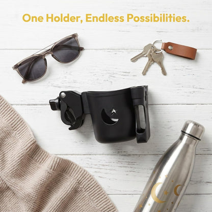 Stroller Cup Holder with Phone Holder - 2-in-1 Strollers Storage Rack - Bike Cup Bracket for Walker, Wheelchair, Scooter, Bicycle