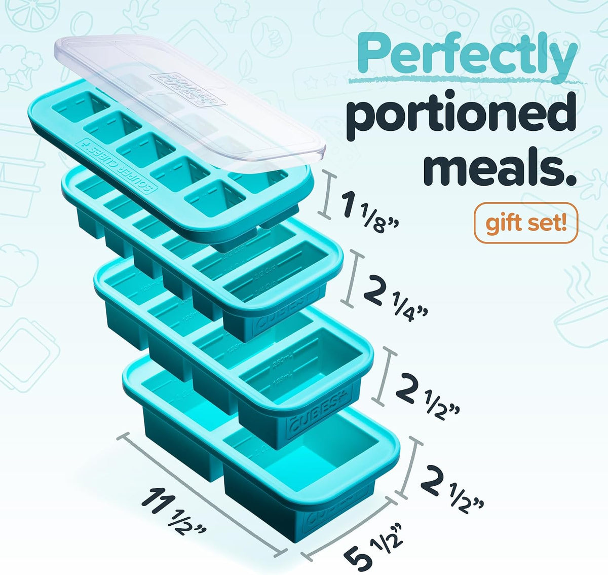 Silicone Freezer Molds Gift Set, Aqua