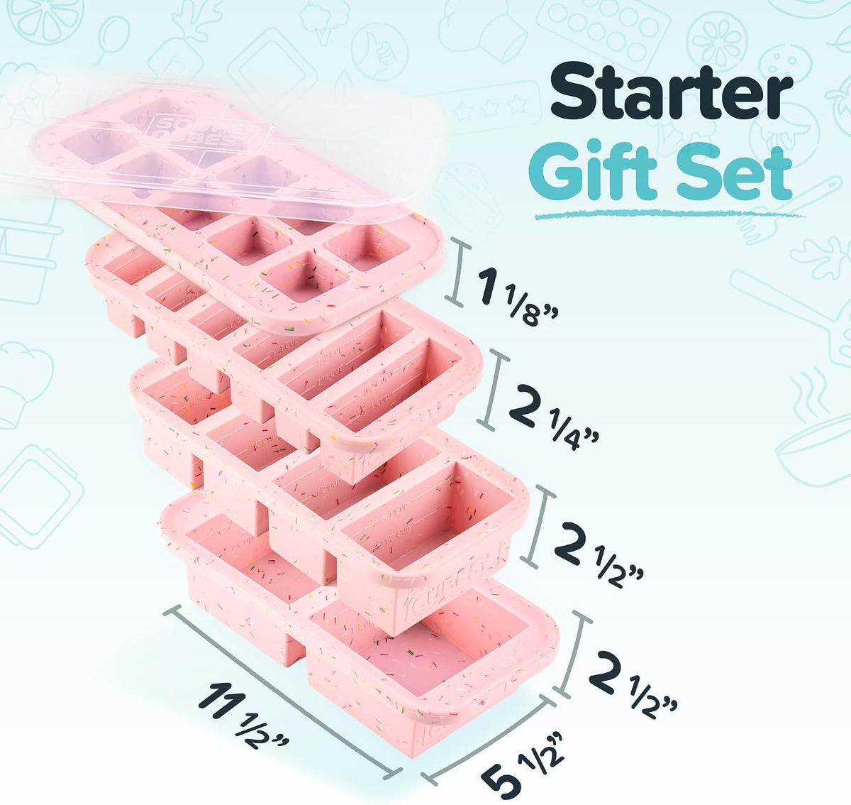 Silicone Freezer Molds Gift Set, Aqua