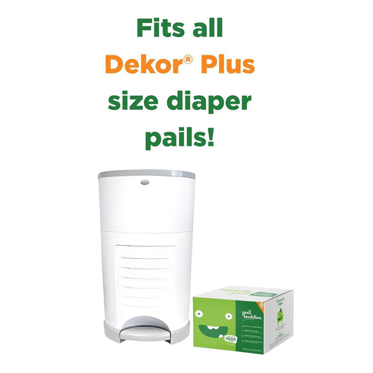 Diaper Pail Refill Bags for Dekor Plus, 6 Pack, Holds 3600 Diapers