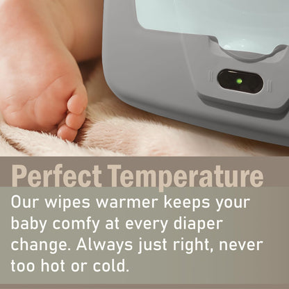 Baby Wet Wipe Warmer and Wet Wipe Dispenser, Holder and Case - with Easy Press On/Off Switch, Great Baby Gift (Blue/Grey) - Only At Amazon