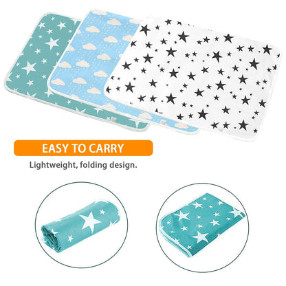 3 Pack Waterproof Baby Diaper Changing Pads for Newborn Girls & Boys