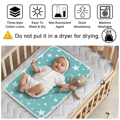 3 Pack Waterproof Baby Diaper Changing Pads for Newborn Girls & Boys