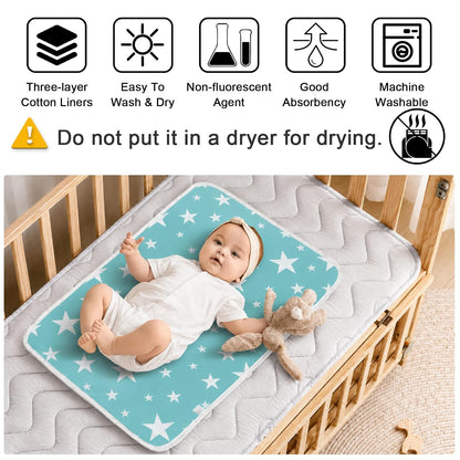 3 Pack Waterproof Baby Diaper Changing Pads for Newborn Girls & Boys