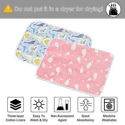 3 Pack Waterproof Baby Diaper Changing Pads for Newborn Girls & Boys