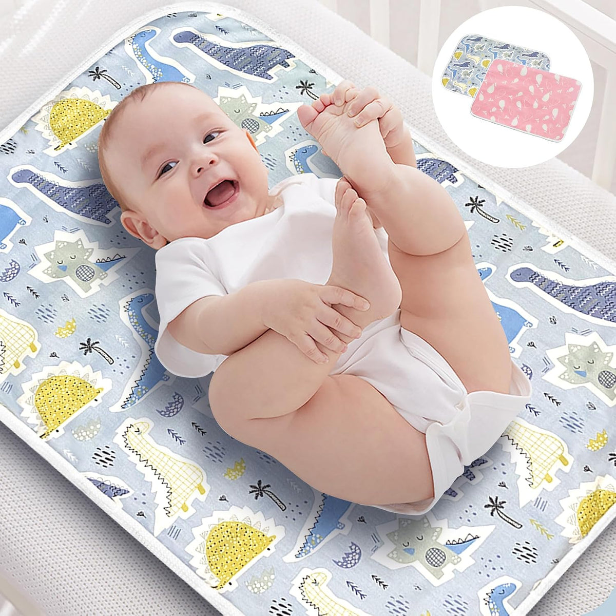3 Pack Waterproof Baby Diaper Changing Pads for Newborn Girls & Boys