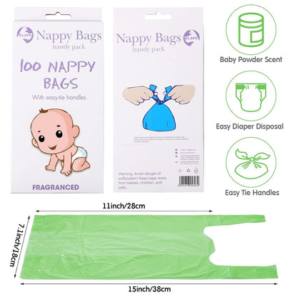 1600 Count Baby Disposable Diaper Bags Scented Diaper Sacks, Blue