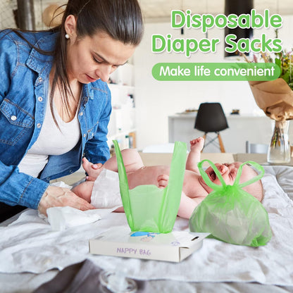 1600 Count Baby Disposable Diaper Bags Scented Diaper Sacks, Blue