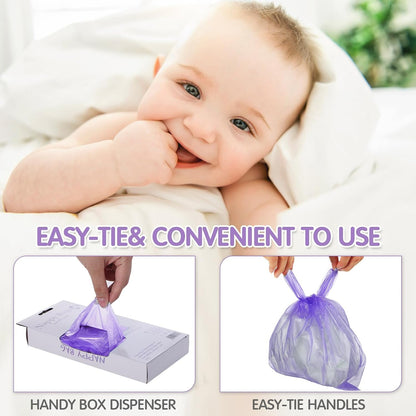 1600 Count Baby Disposable Diaper Bags Scented Diaper Sacks, Blue