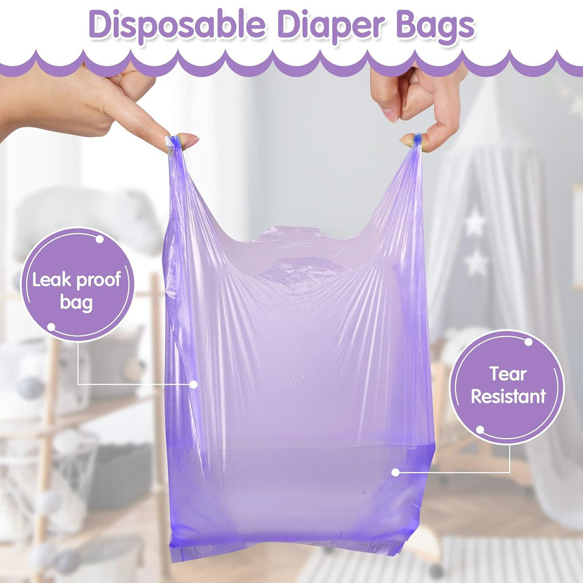 1600 Count Baby Disposable Diaper Bags Scented Diaper Sacks, Blue