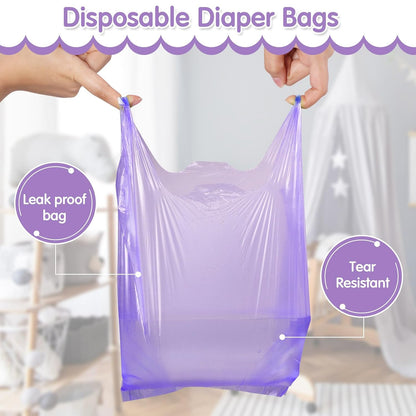 1600 Count Baby Disposable Diaper Bags Scented Diaper Sacks, Blue