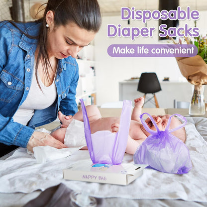 1600 Count Baby Disposable Diaper Bags Scented Diaper Sacks, Blue