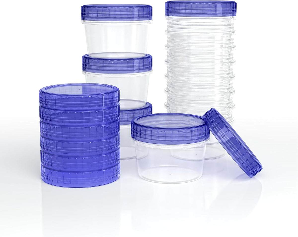Salad Dressing Container to Go Reusable - 2 Oz Plastic Sauce Container With Leak-Proof Twist Lids(12 Pcs)