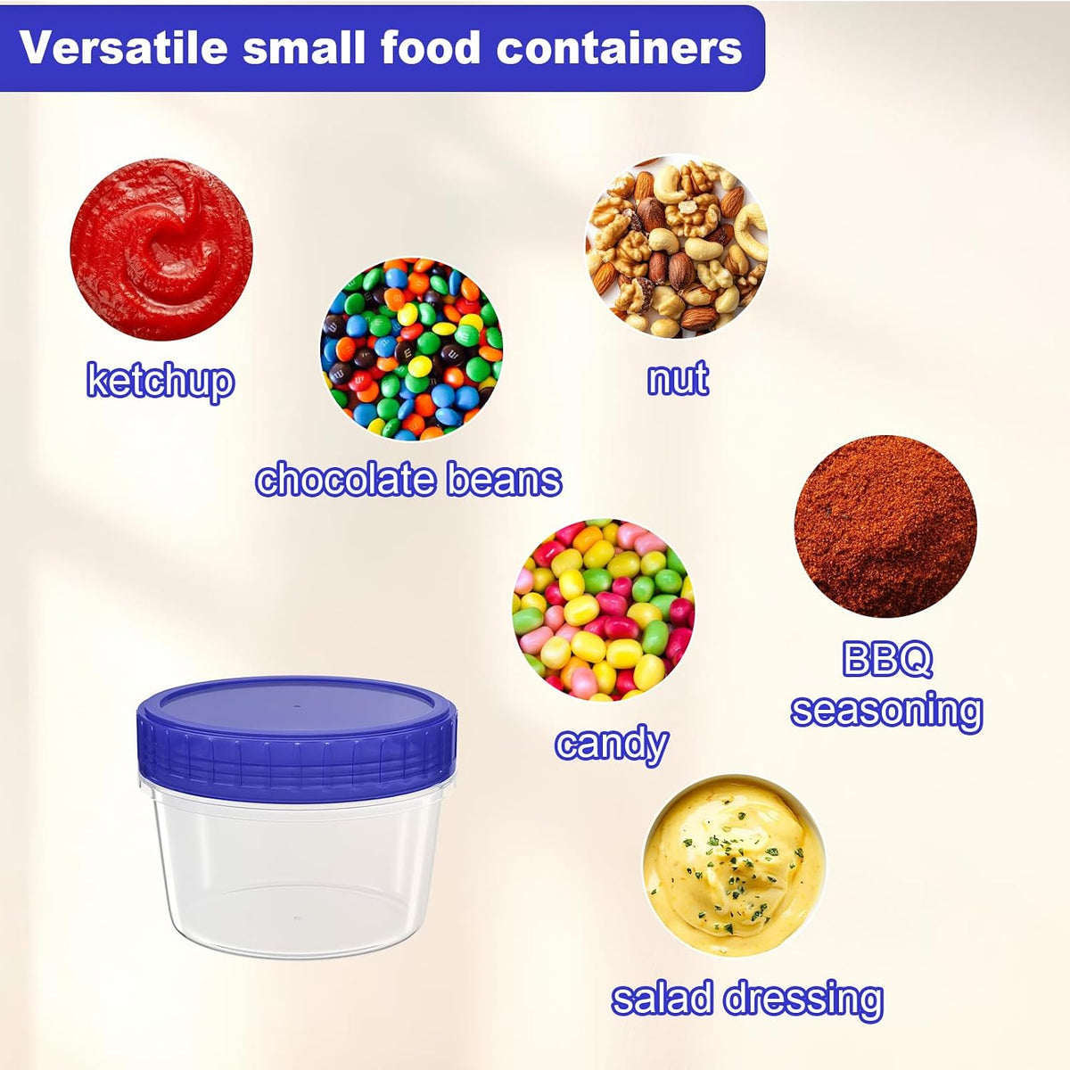 Salad Dressing Container to Go Reusable - 2 Oz Plastic Sauce Container With Leak-Proof Twist Lids(12 Pcs)