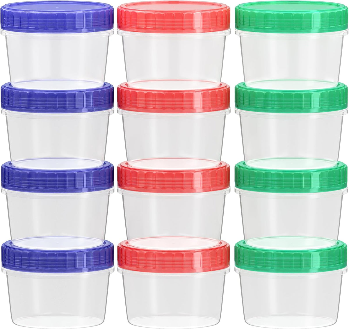 Salad Dressing Container to Go Reusable - 2 Oz Plastic Sauce Container With Leak-Proof Twist Lids(12 Pcs)