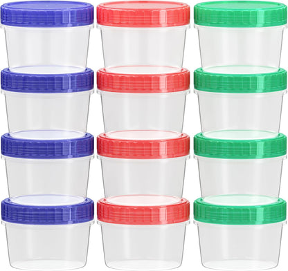 Salad Dressing Container to Go Reusable - 2 Oz Plastic Sauce Container With Leak-Proof Twist Lids(12 Pcs)