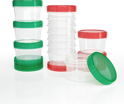Salad Dressing Container to Go Reusable - 2 Oz Plastic Sauce Container With Leak-Proof Twist Lids(12 Pcs)