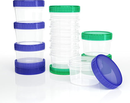 Salad Dressing Container to Go Reusable - 2 Oz Plastic Sauce Container With Leak-Proof Twist Lids(12 Pcs)