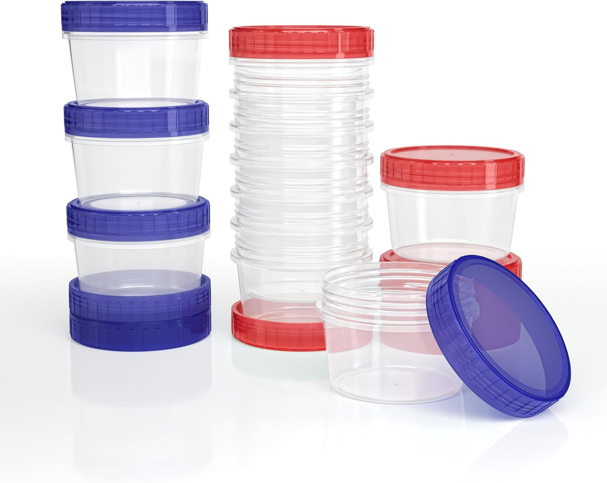 Salad Dressing Container to Go Reusable - 2 Oz Plastic Sauce Container With Leak-Proof Twist Lids(12 Pcs)