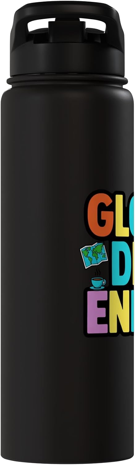 Global Desk Energy Travel Work Lifestyle Design Stainless Steel Insulated Water Bottle