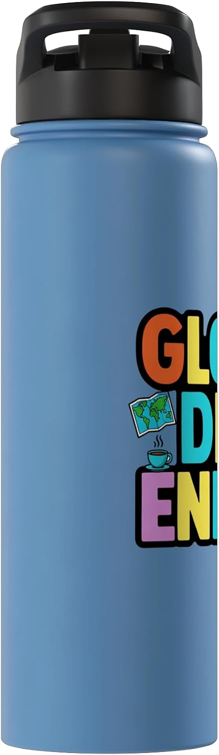 Global Desk Energy Travel Work Lifestyle Design Stainless Steel Insulated Water Bottle