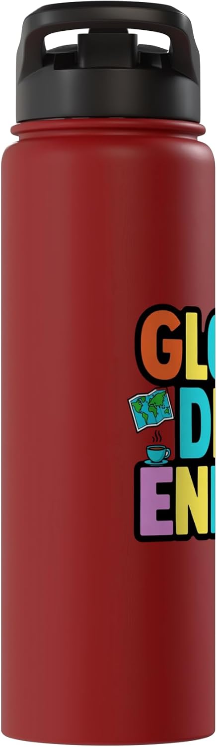 Global Desk Energy Travel Work Lifestyle Design Stainless Steel Insulated Water Bottle